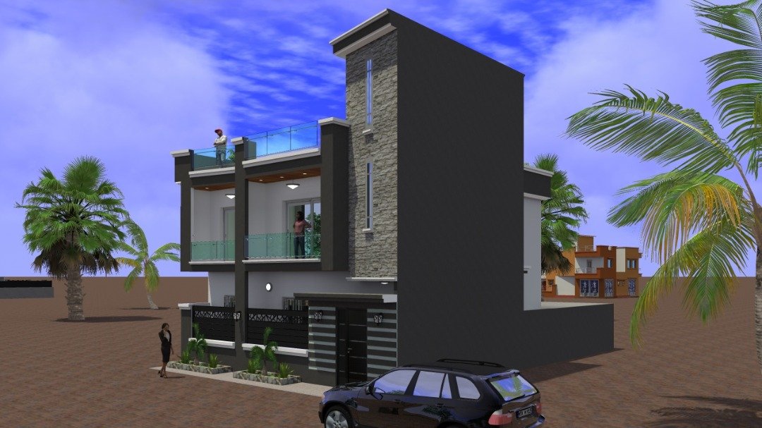 Baies vitrées à l'étage