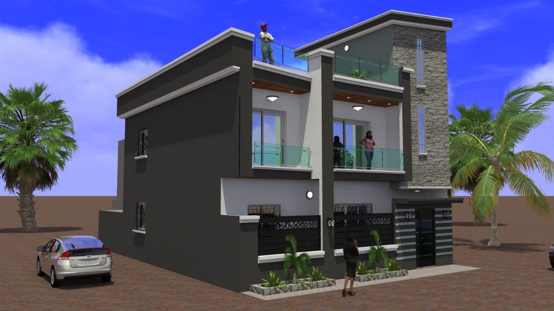 Bacs à fleurs le long de la façade